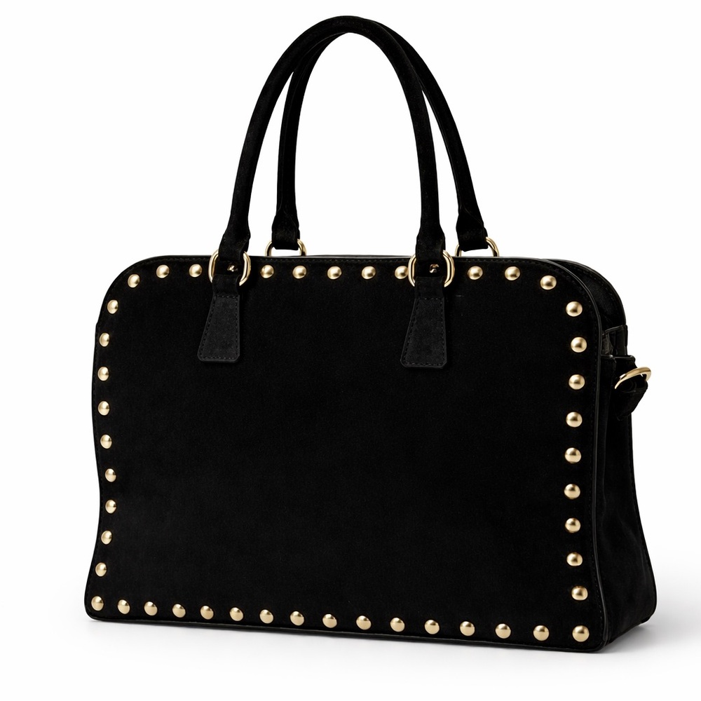 Claudia Firenze Black Suede Tote Bag